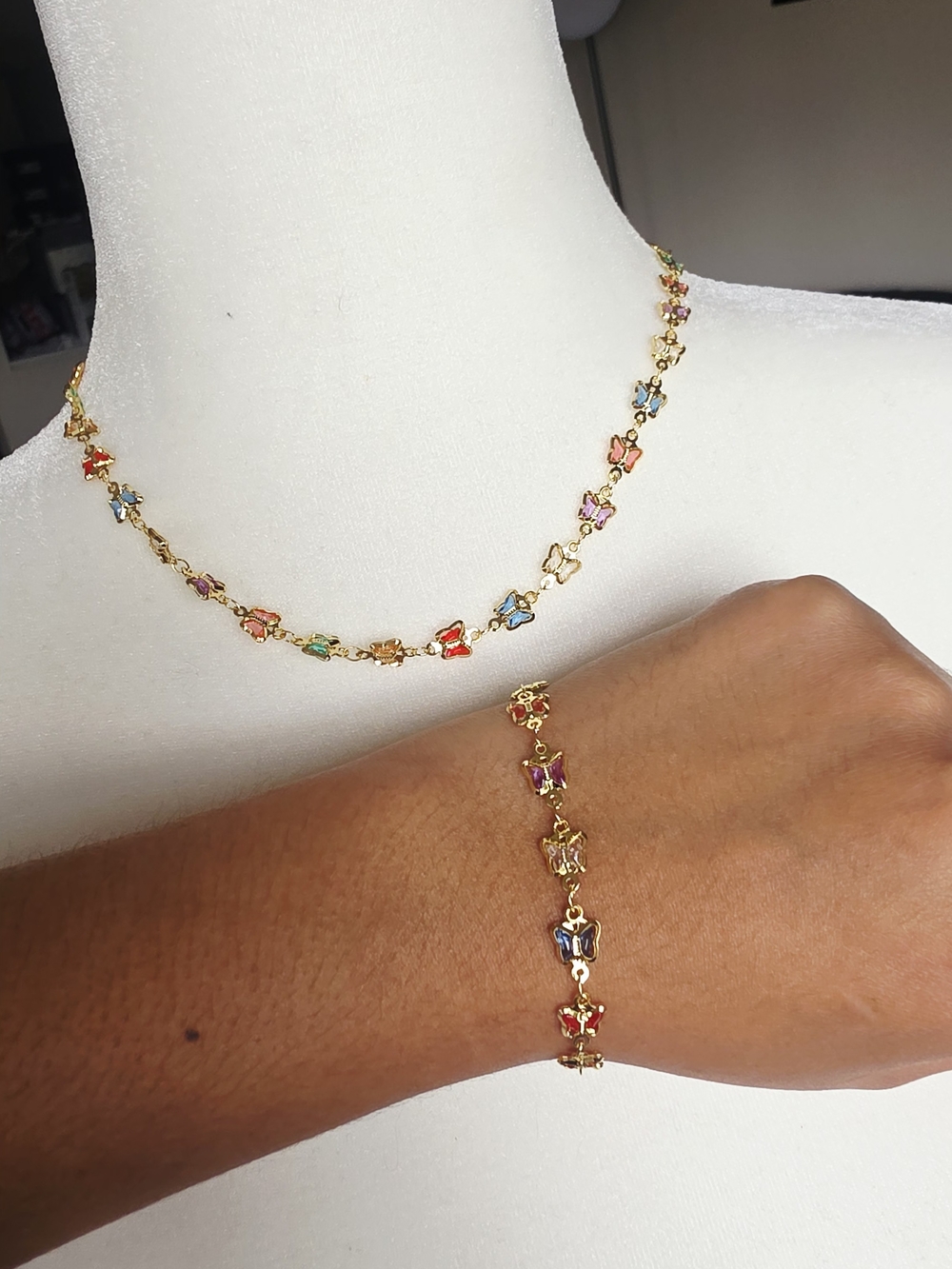 Set De Pulsera Y Cadena Oro Laminsdo 14k
